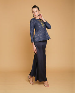 Camellia Luxe Peplum Dark Blue