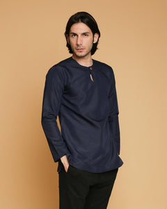 Kurta Teluk Belanga Klasik Dark Blue