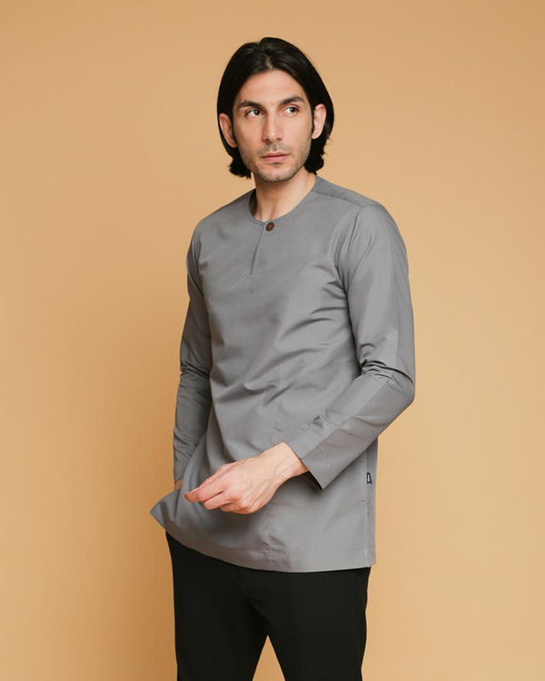 Kurta Teluk Belanga Klasik Grey